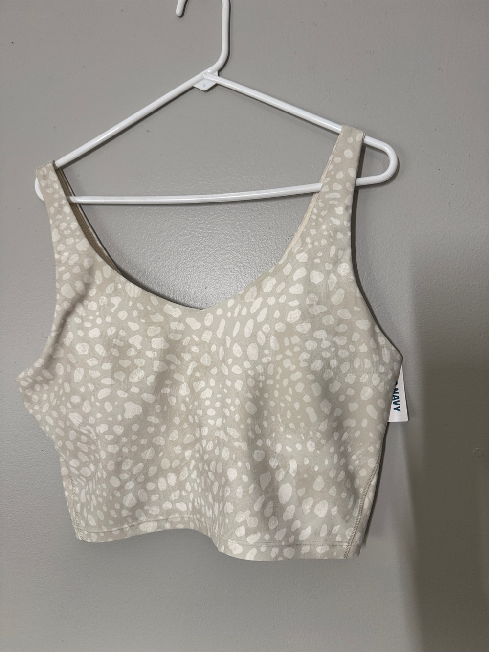 Old Navy Cream Bralette with White Spot Print